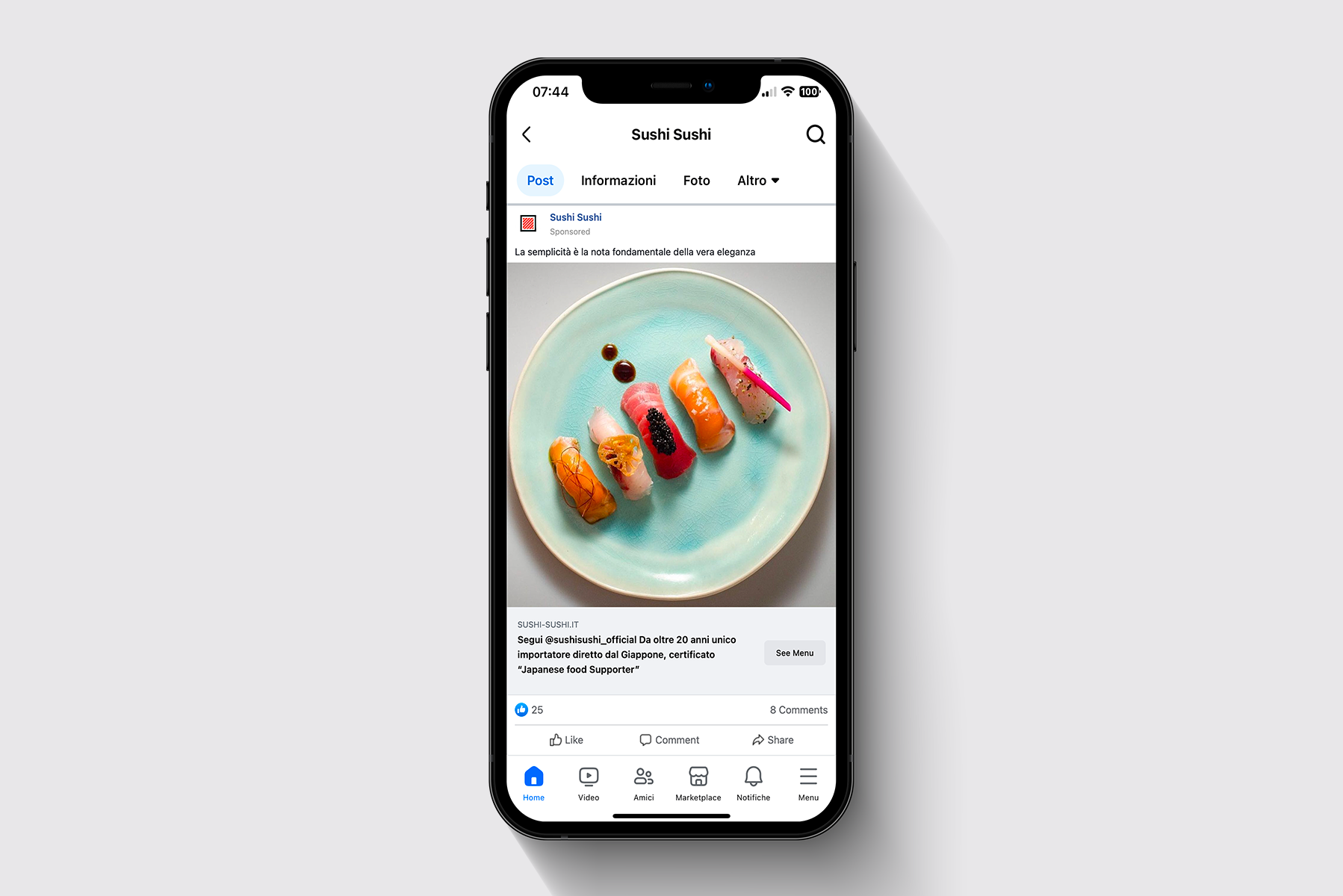 META ADS sushi ecommerce