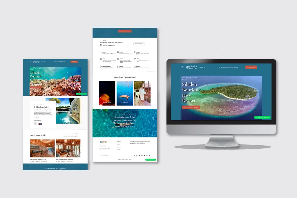 Sito web del Siladen Resort & Spa realizzato da Studio Futuroma