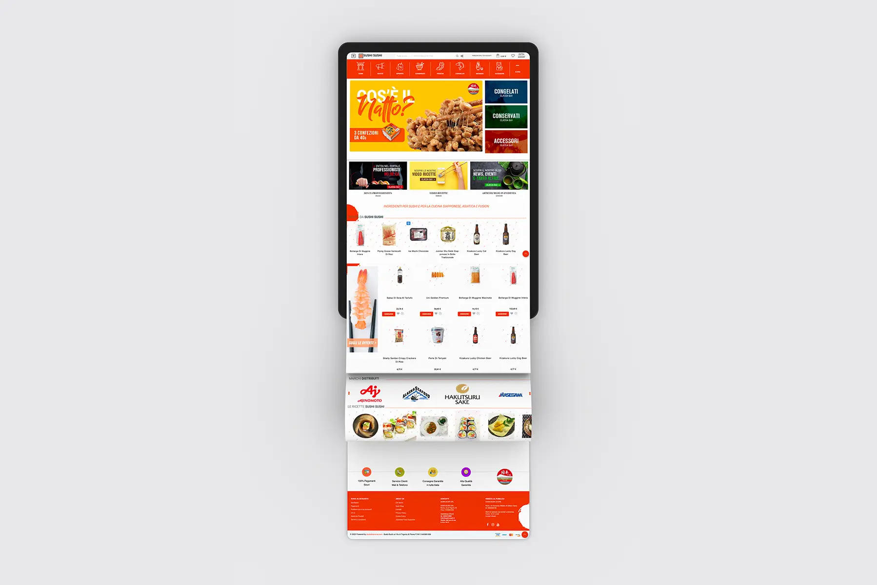 E-commerce Sushi-Sushi.it su tablet, progetto con SEO di Studio Futuroma
